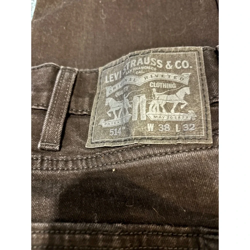 Levis 514 Straight Fit Jeans Mens 38x32 Brown Denim Pants 00514-0730